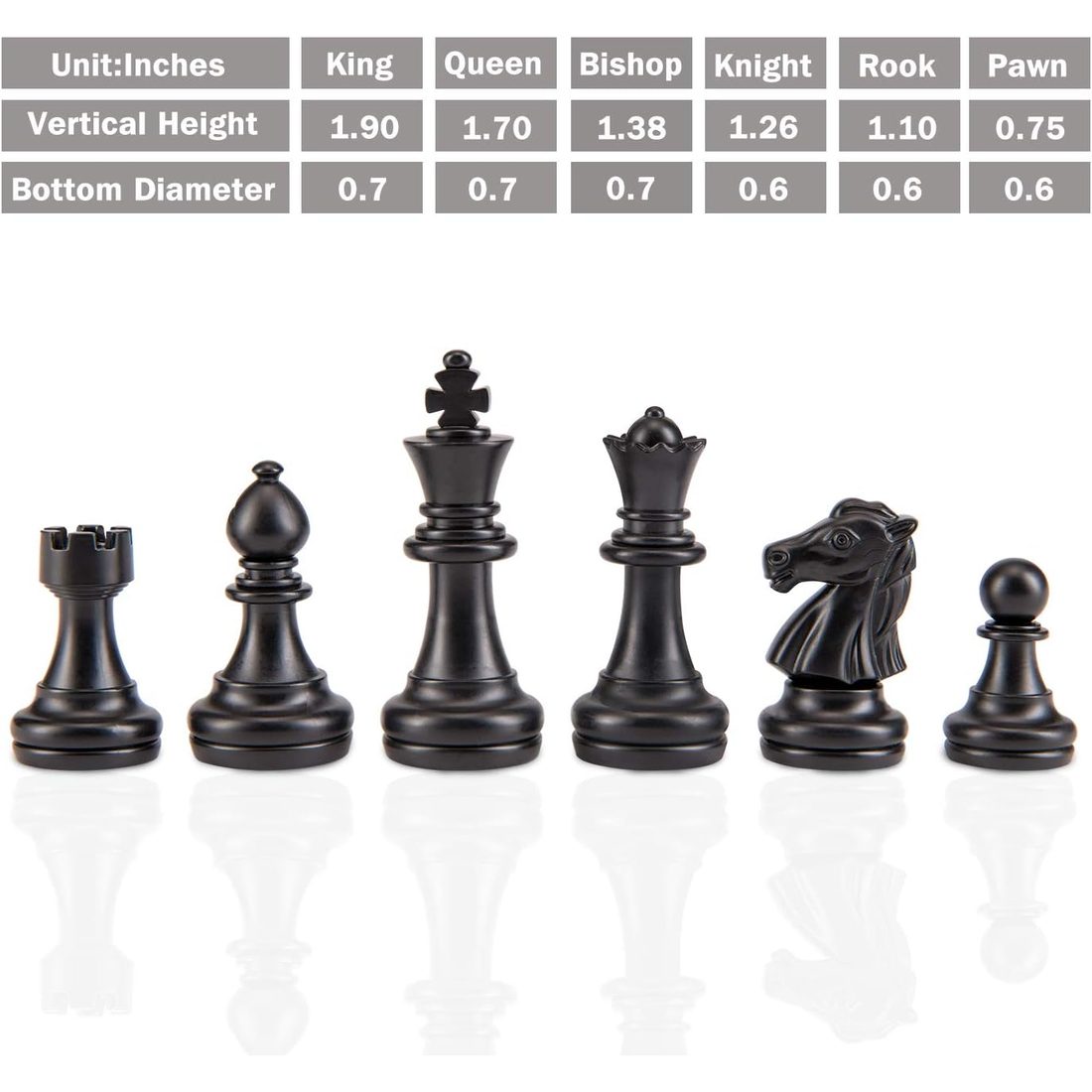 AMEROUS 10" Magnetic Travel Chess Set, Folding, Black & White, view 6