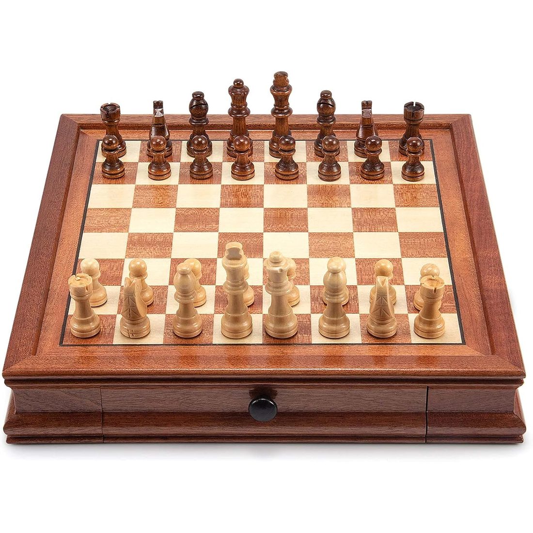 AMEROUS 12.5" Magnetic Chess Set with 2 Storage Drawers, view 6