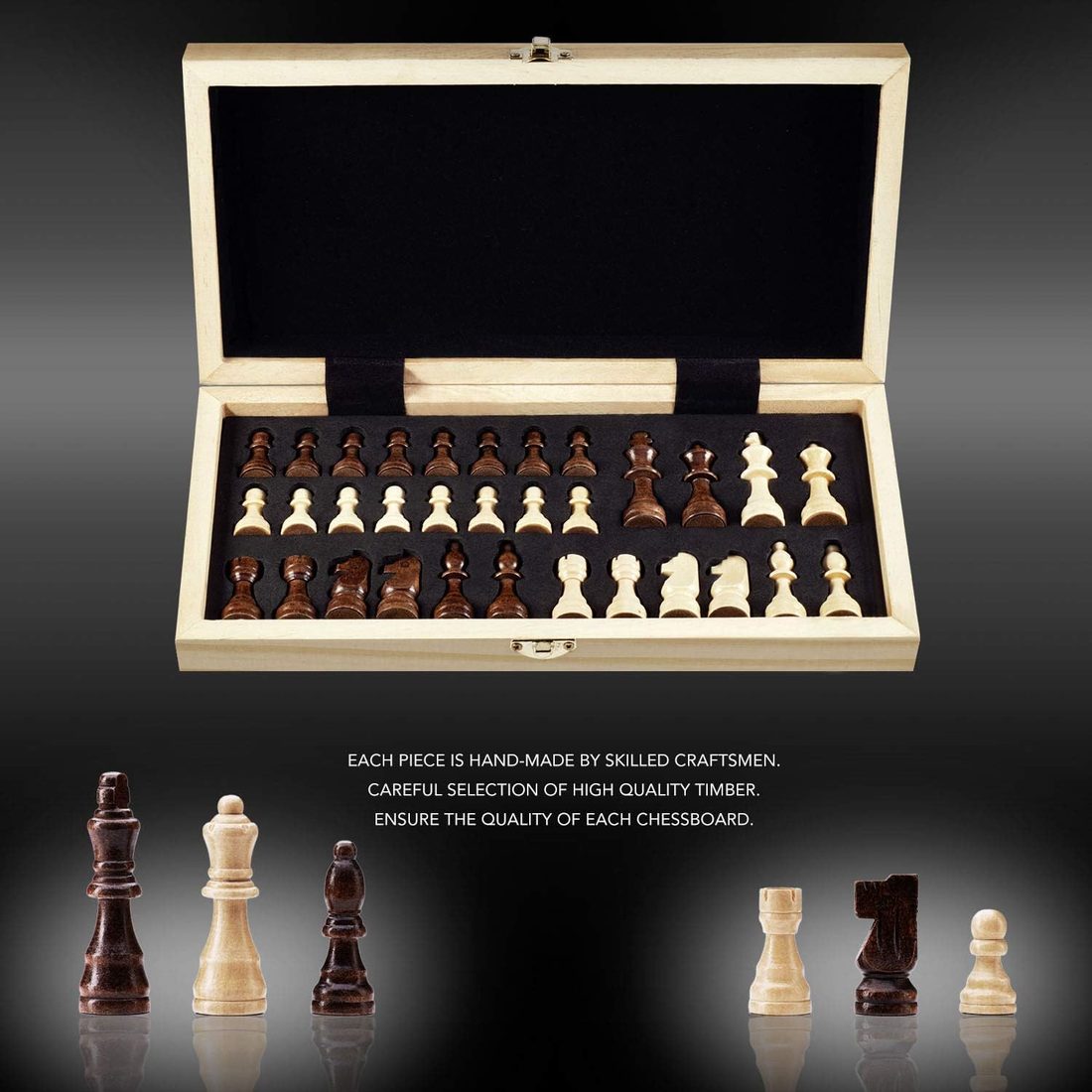 AMEROUS 12" x 12" Folding Magnetic Travel Chess Set, view 3
