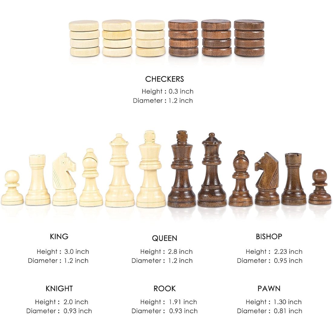AMEROUS 15" Magnetic Chess & Checkers Set, Solid Wood Storage Box, view 6