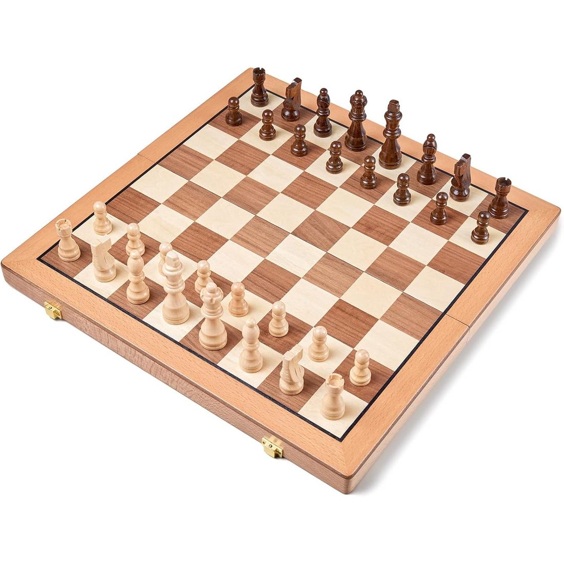AMEROUS 15" Magnetic Folding Chess Set with 2 Extra Queens, view 2