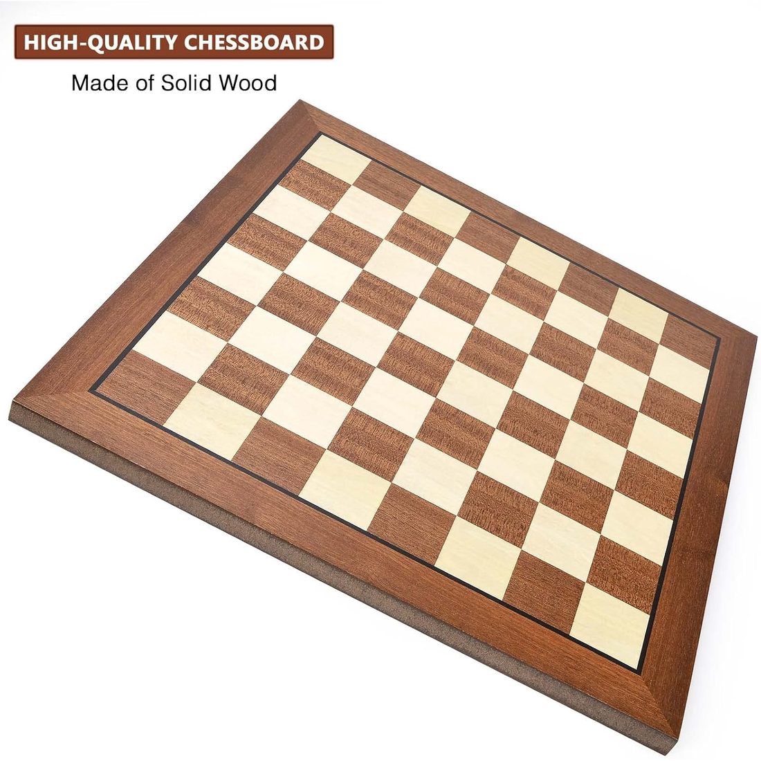 AMEROUS 15" Wooden Chess Board Only, 1.57" Squares, view 2