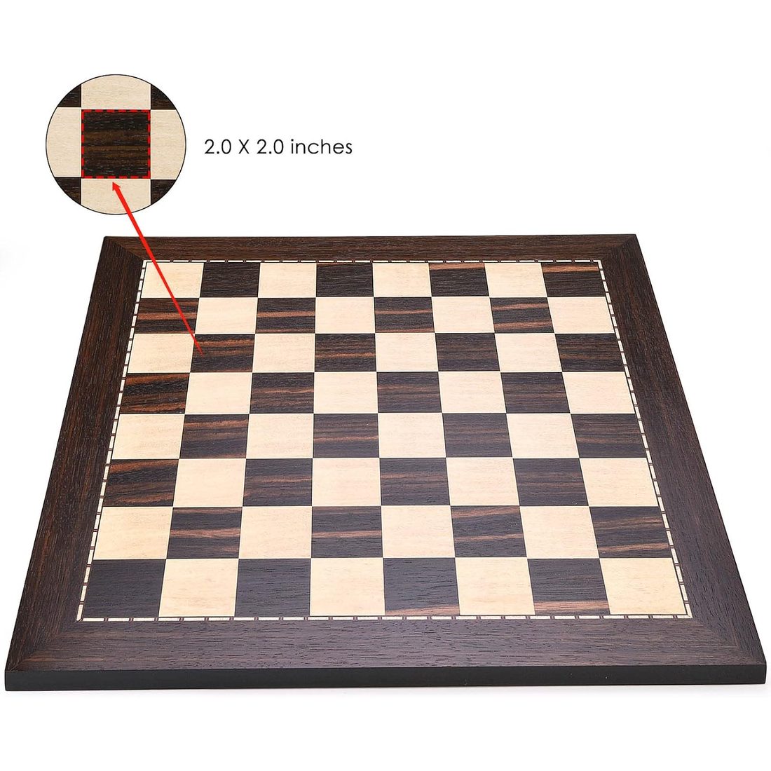 AMEROUS 19" Wooden Tournament Chess Board, 2" Squares, Board Only, view 6