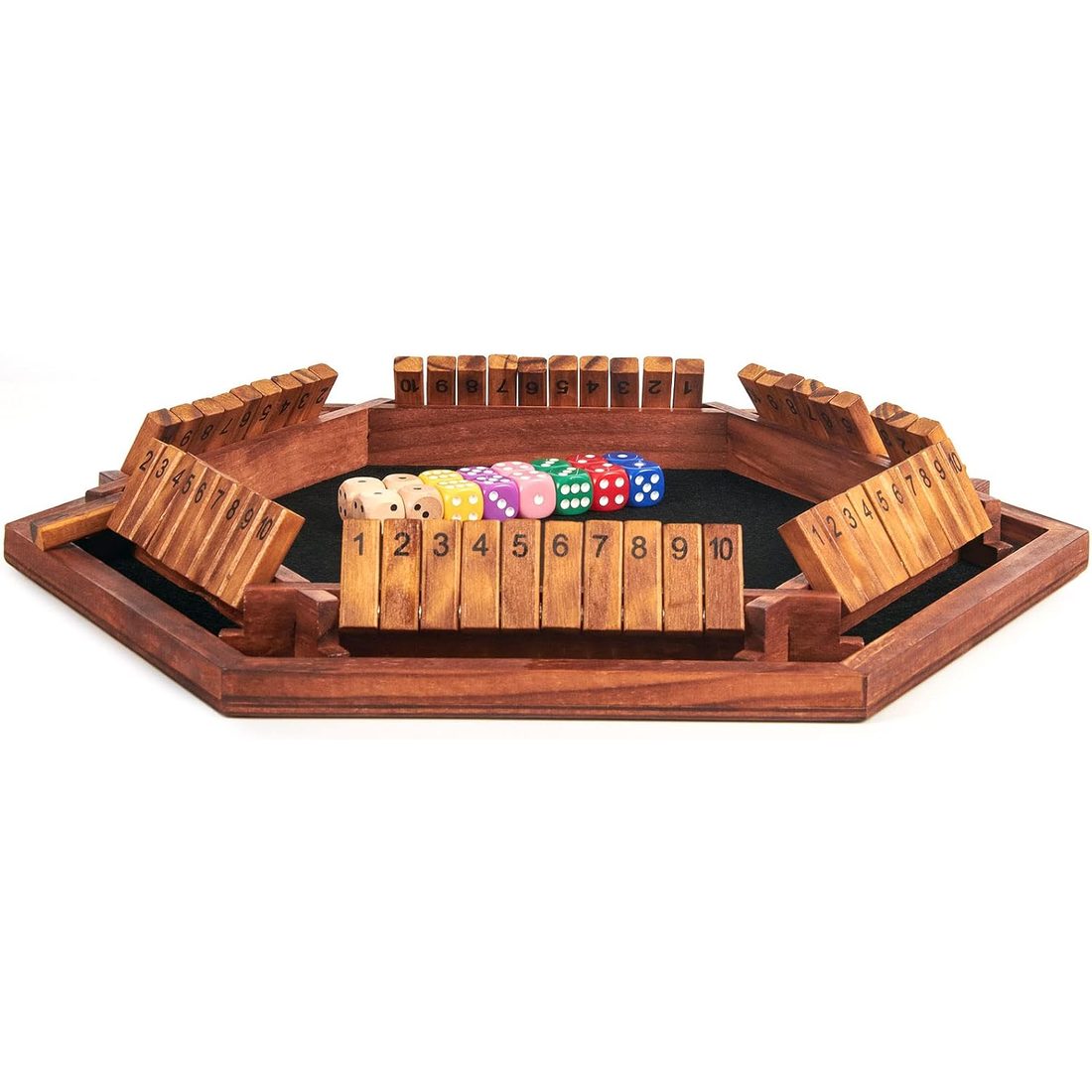 AMEROUS 6-Player Shut the Box, 16 Dice, Numbers 1-10, view 4