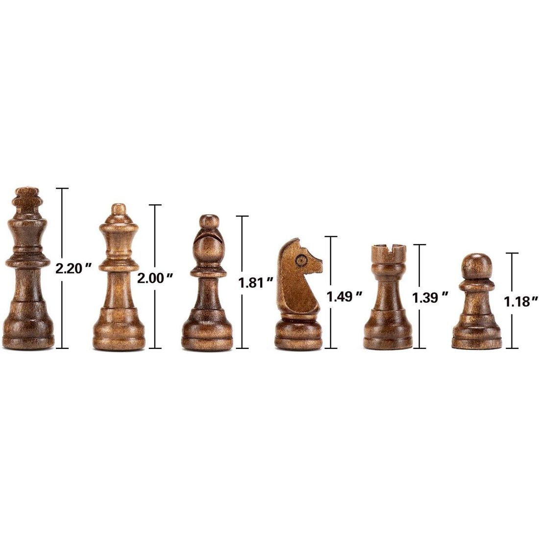 AMEROUS Magnetic Wooden Chess Pieces, 2.2" King, 2 Bags, view 2