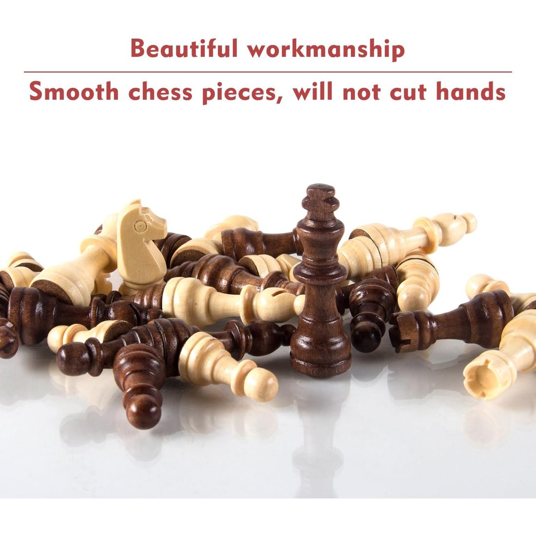 AMEROUS Magnetic Wooden Chess Pieces, 2.2" King, 2 Bags, view 4