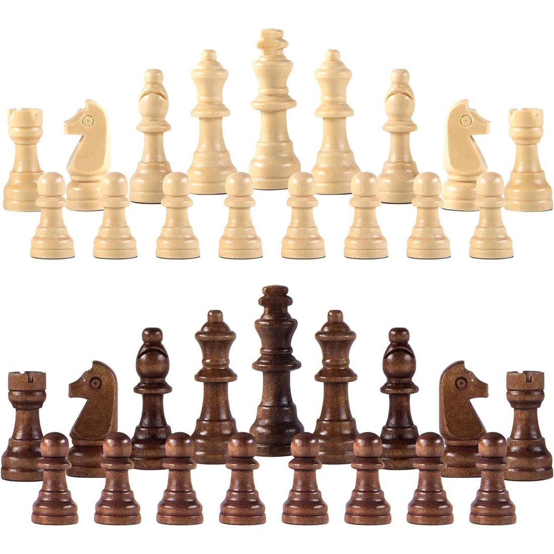 AMEROUS Magnetic Wooden Chess Pieces, 2.2" King, 2 Bags