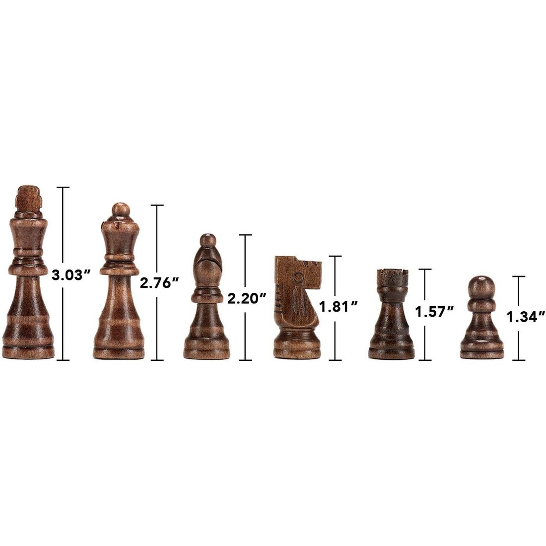 AMEROUS Magnetic Wooden Chess Pieces, 3.03" King, 2 Bags, view 2
