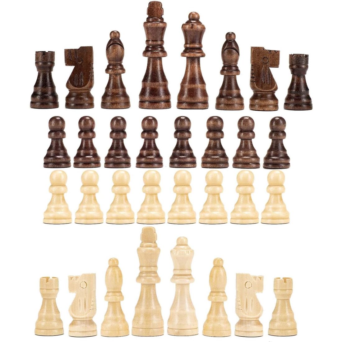 AMEROUS Magnetic Wooden Chess Pieces, 3.03" King, 2 Bags, view 4