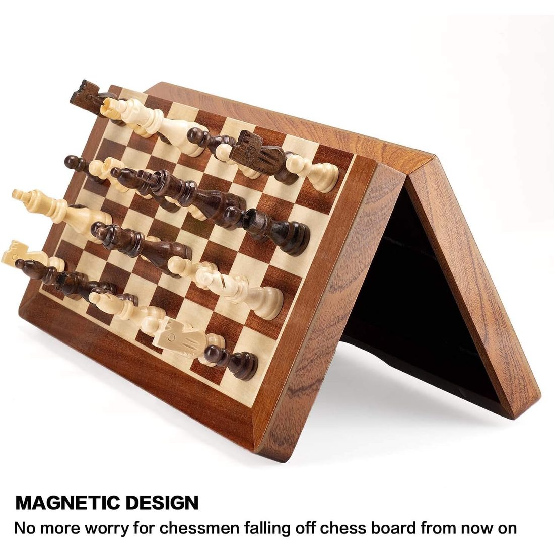 AMEROUS Magnetic Wooden Chess Pieces, 3.03" King, 2 Bags, view 5