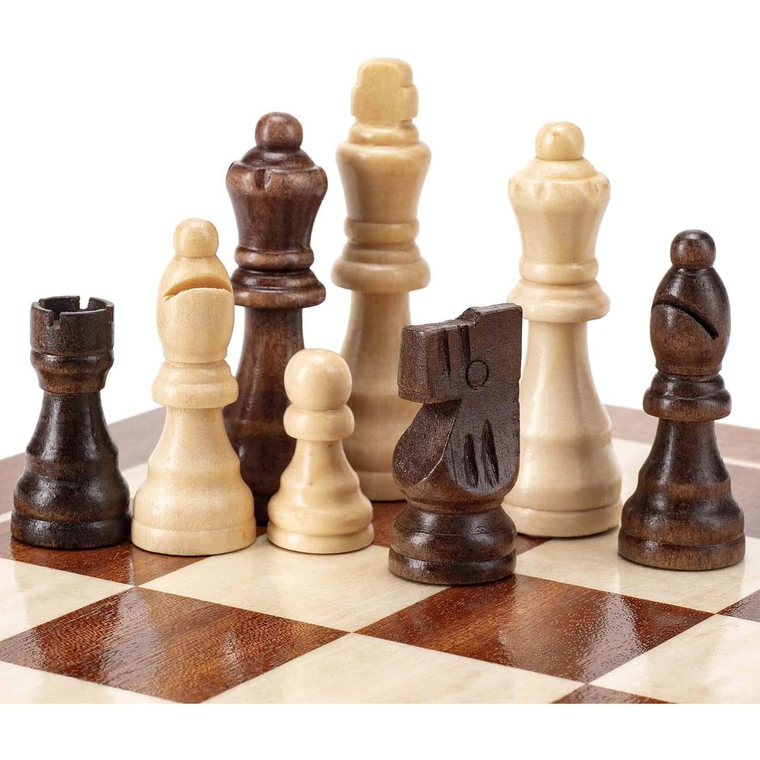 AMEROUS Magnetic Wooden Chess Pieces, 3.03" King, 2 Bags, view 6