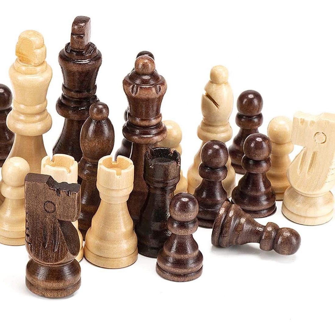 AMEROUS Magnetic Wooden Chess Pieces, 3.03" King, 2 Bags
