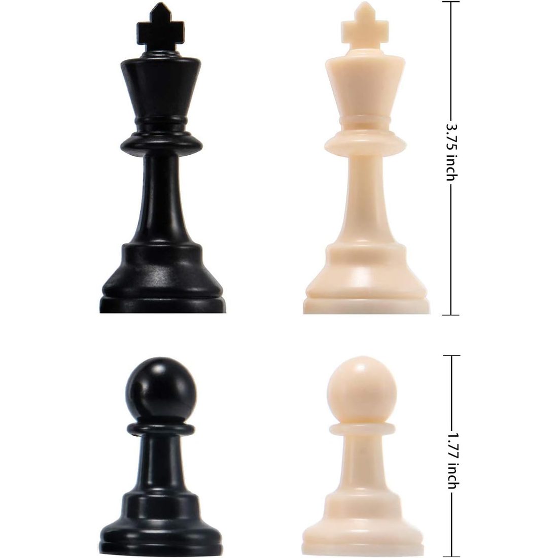 AMEROUS Chess Pieces Only, 3.75" King, Felt-Bottom Plastic, view 4