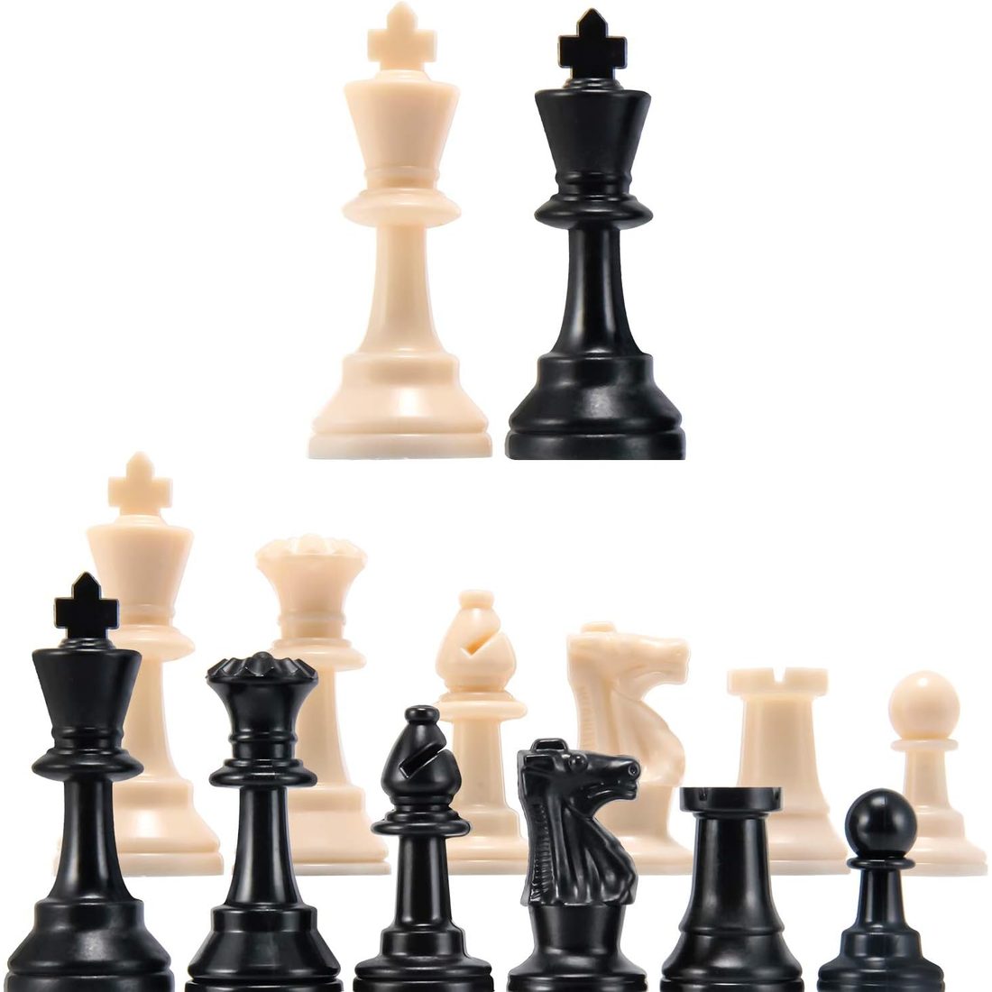 AMEROUS Chess Pieces Only, 3.75" King, Felt-Bottom Plastic, view 5