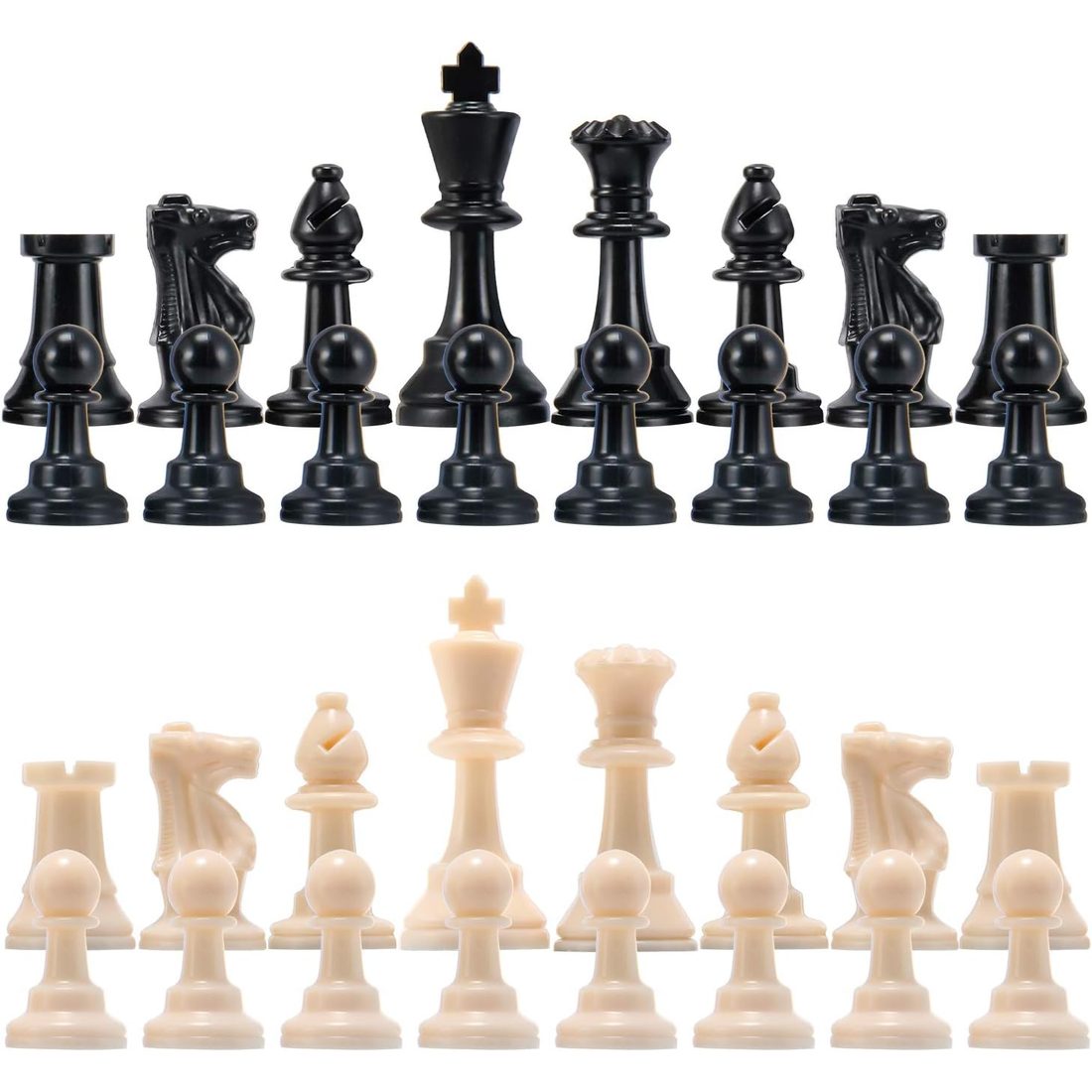 AMEROUS Chess Pieces Only, 3.75" King, Felt-Bottom Plastic, view 6