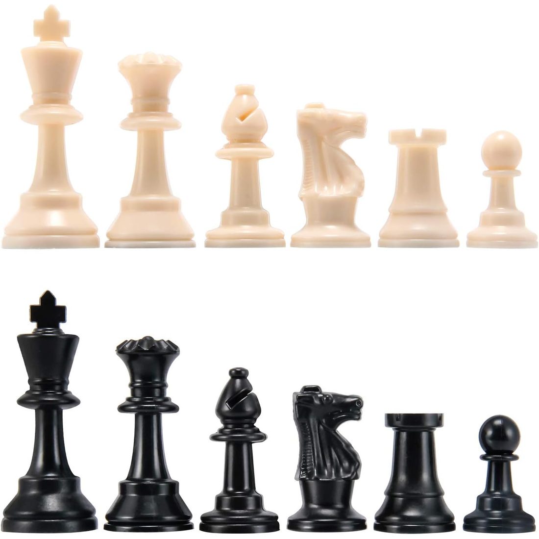 AMEROUS Chess Pieces Only, 3.75" King, Felt-Bottom Plastic