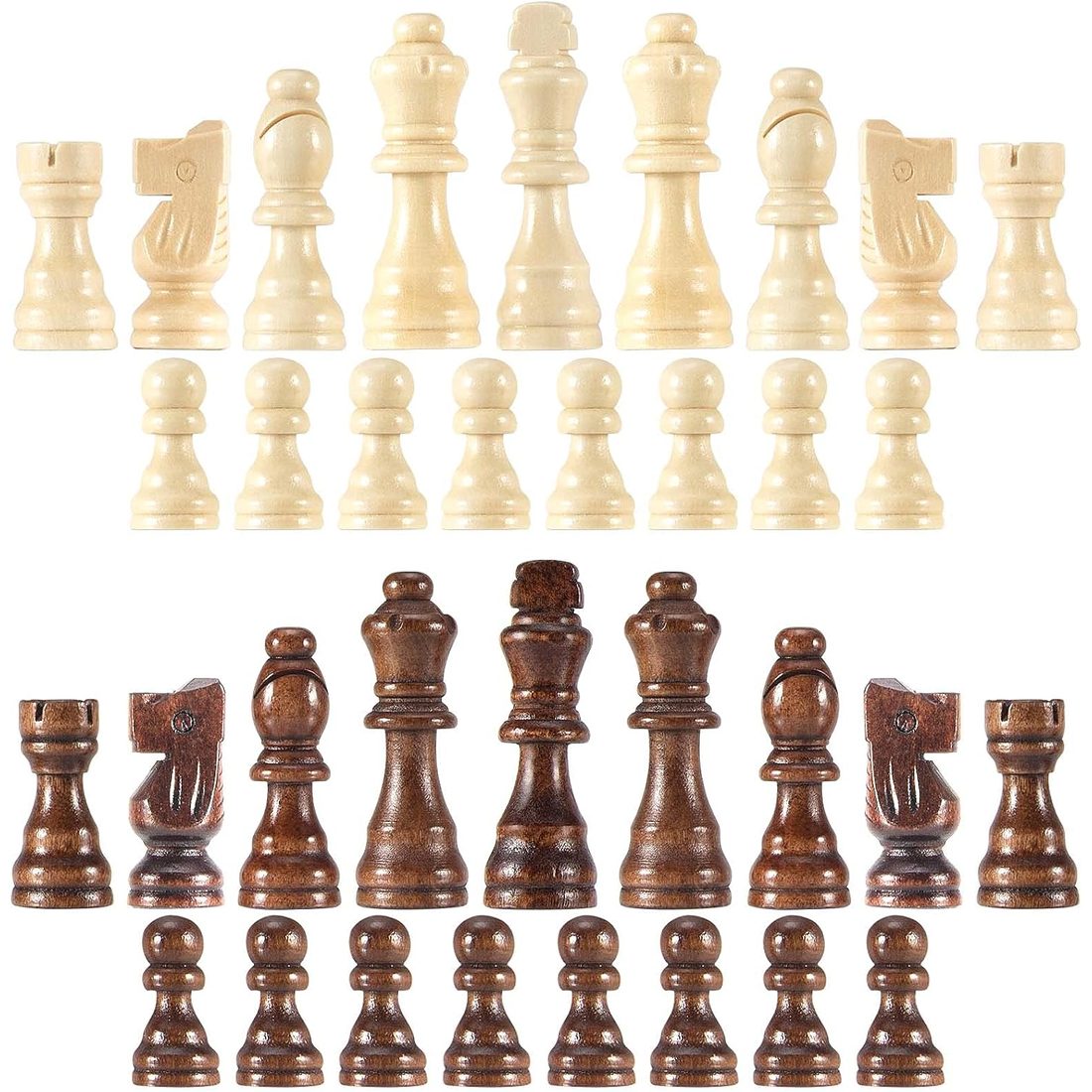 AMEROUS Wooden Staunton Chess Pieces, 3.05" King, 32 Pieces, view 4