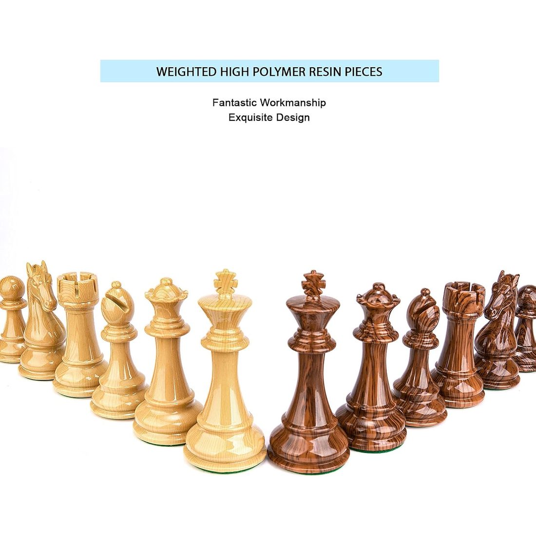 AMEROUS Weighted High Polymer Chess Pieces, 4.25" King, view 2