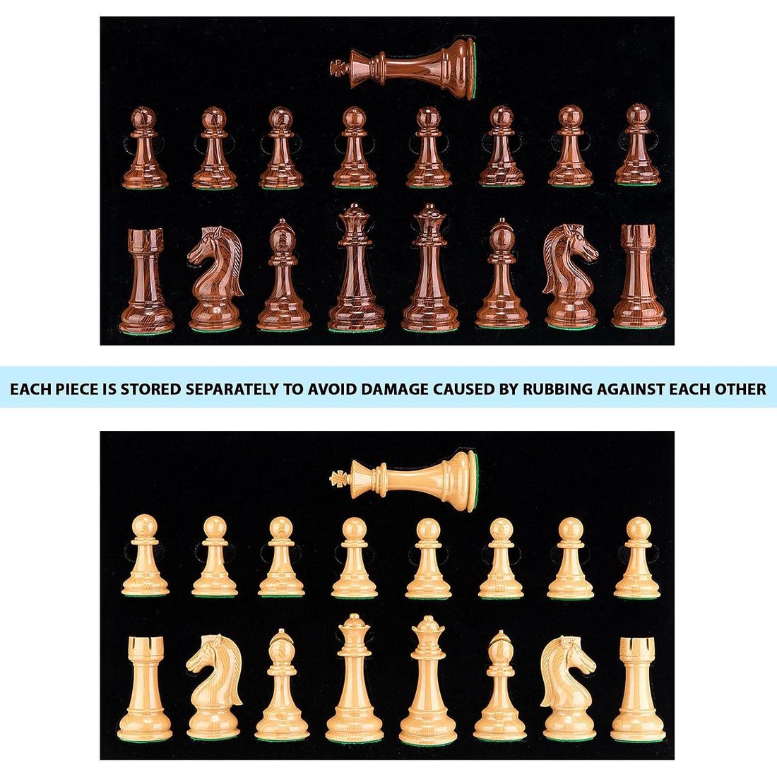 AMEROUS Weighted High Polymer Chess Pieces, 4.25" King, view 6