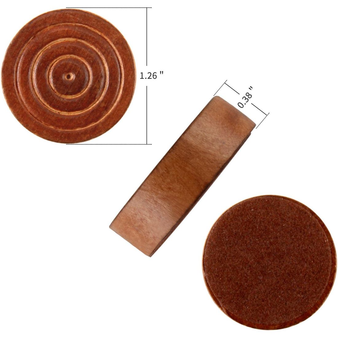 AMEROUS Wooden Checkers & Backgammon Pieces, 1.3", Set of 30, view 4