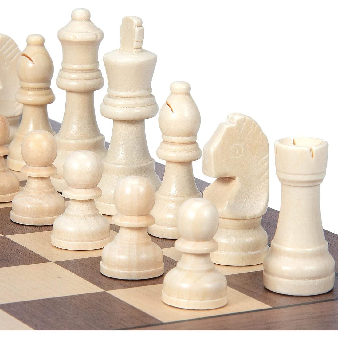 AMEROUS Wooden Chess Pieces Only, 3" King, 2 Extra Queens, view 4